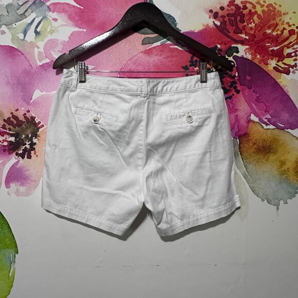 DOCKERS Womens Chino Shorts US 10P Medium White Cotton Summer Casual Travel - Picture 3 of 4